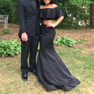 Black 2 piece prom dress