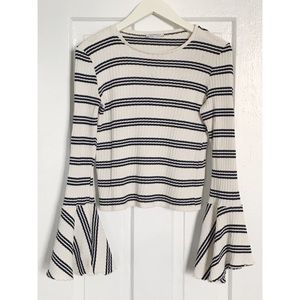 Zara Striped Bell Sleeve Shirt