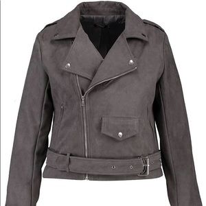 NEW! Boohoo Plus Izzy Belted Suedette Jacket