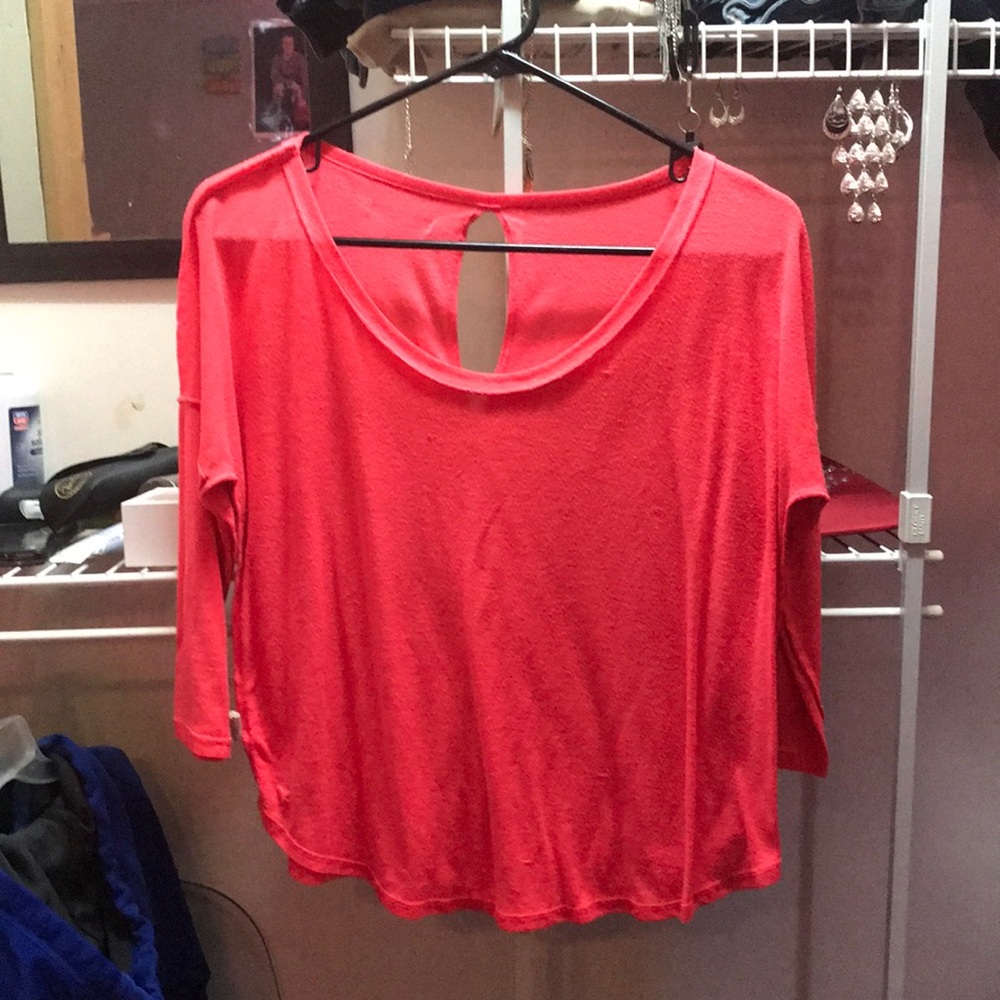 American eagle pink quarter sleeve top