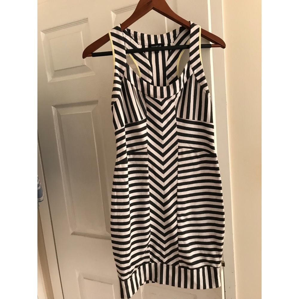 Bebe Black & White Stripe Dress Size M