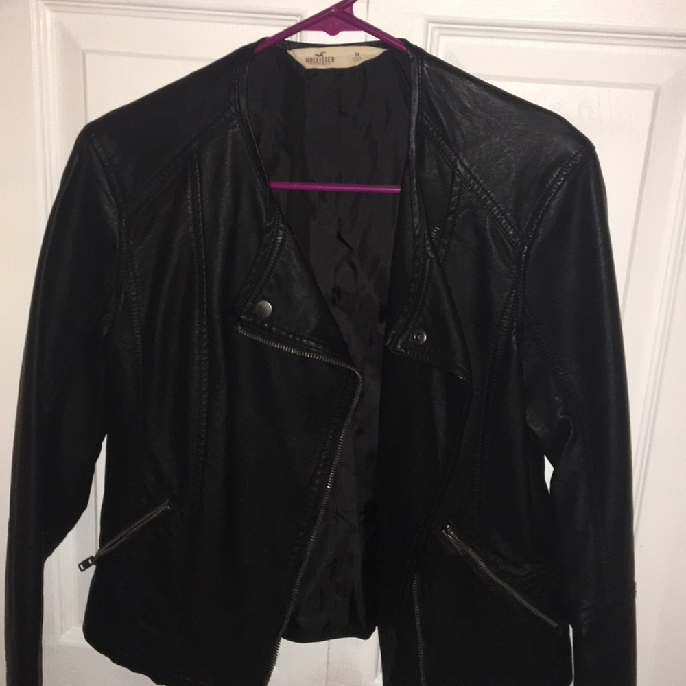 Hollister Black Faux Leather Jacket