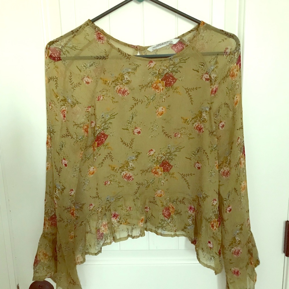 Zara sheer flowy blouse