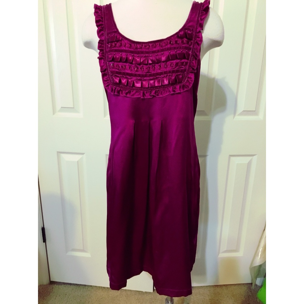 Beautiful magenta silk beaded dress