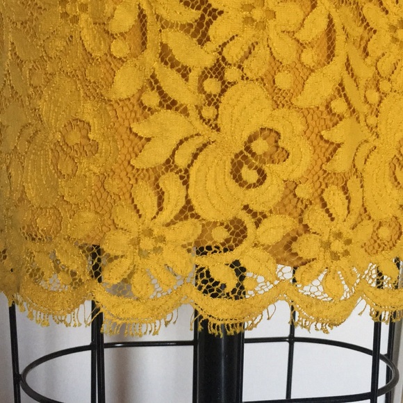 Jenny Yoo 'Harlow' Tea Lace Sheath Yellow Dress - Picture 5 of 5