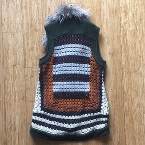Crochet-back Elevenses wool vest