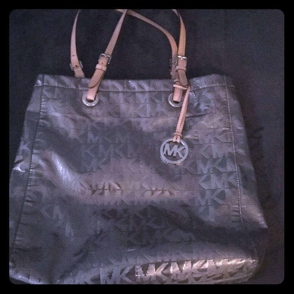 Michael Kors Silver leather tote