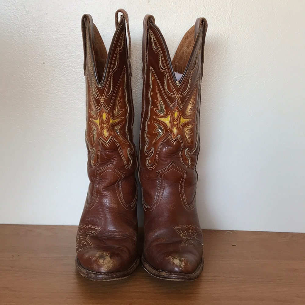 Miss Capezio Vintage Leather Butterfly Boots