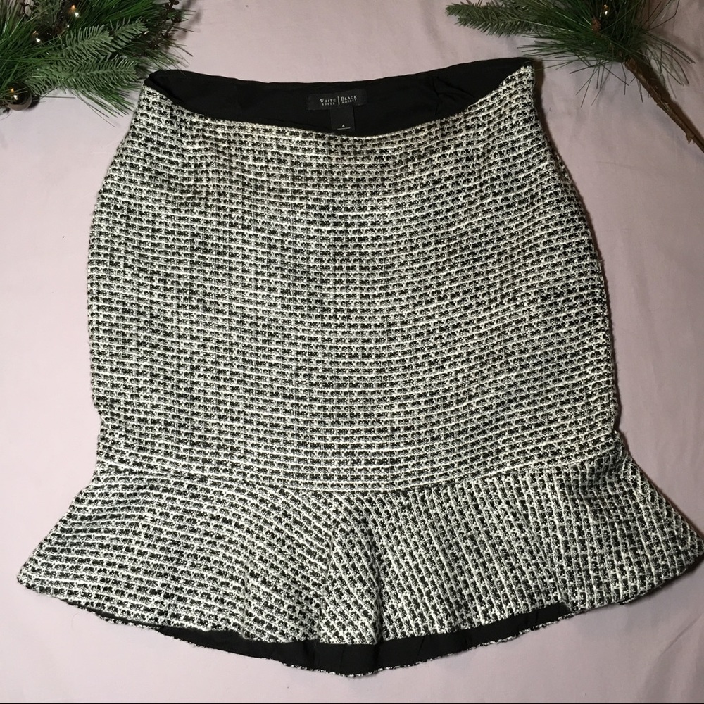 White House Black Market WHBM Tweed Skirt Lined 4