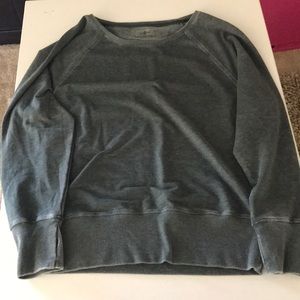 Green one shoulder off sweater
