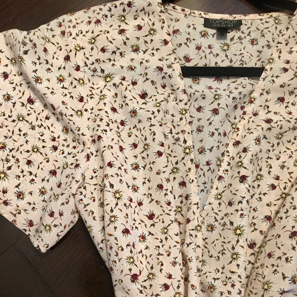 Topshop floral wrap-dress