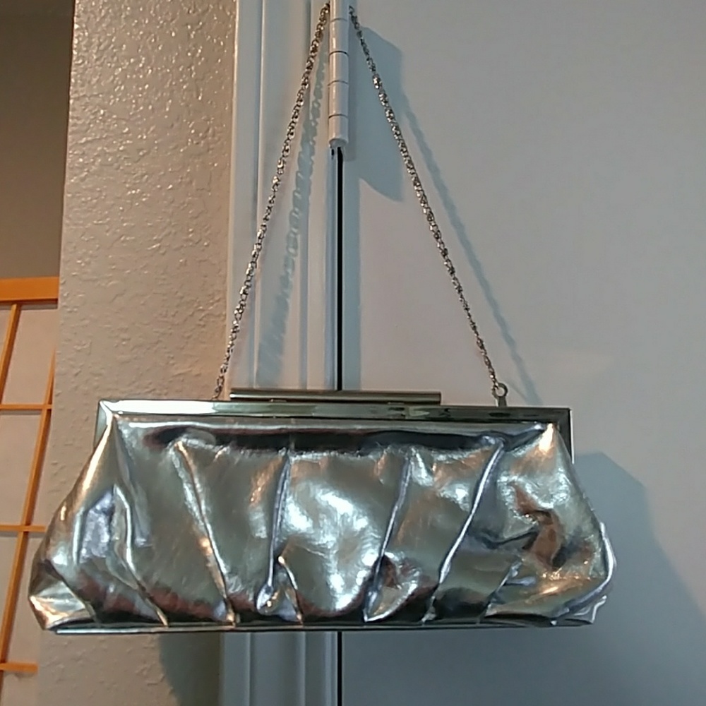 Metallic Silver Clutch