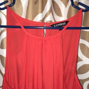 Coral and beige expess halter-neck dress