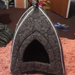 Gray paisley dog bed