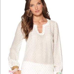 Lilly Pulitzer Colby top white and gold, medium
