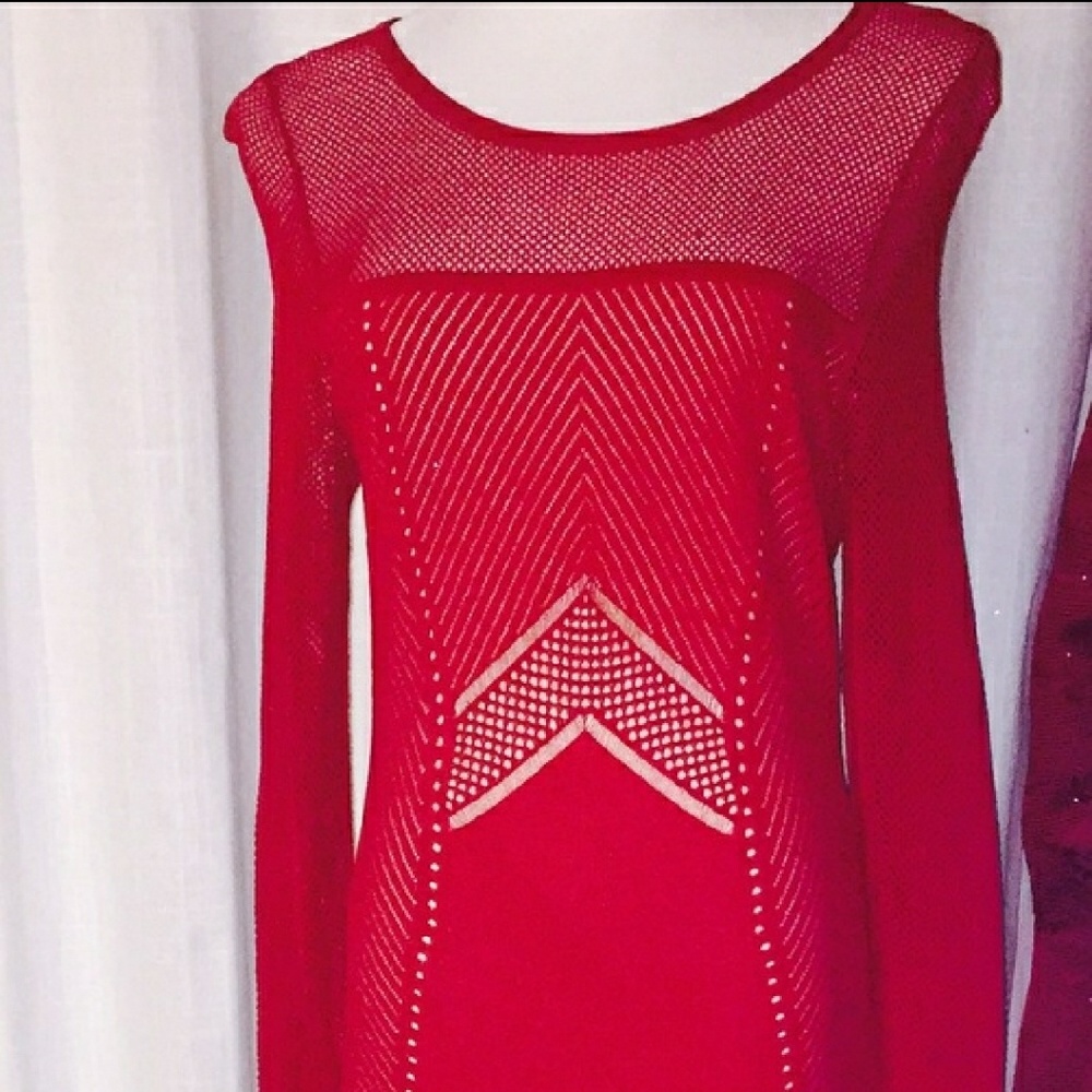Sexy Red long Sleeve Dress - Picture 1 of 6