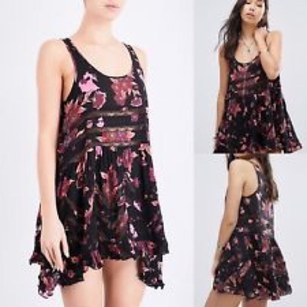 Free People Trapeze Slip Floral Tunic