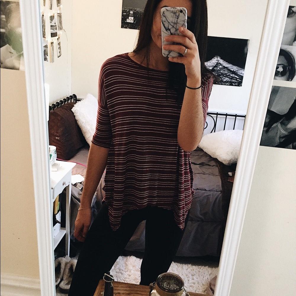 striped oversized tee