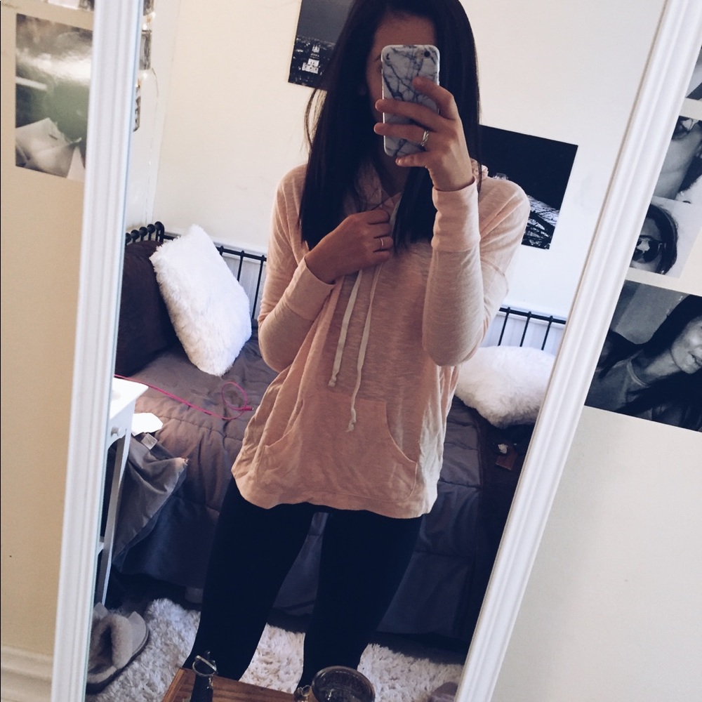 light pink slouchy hoodie