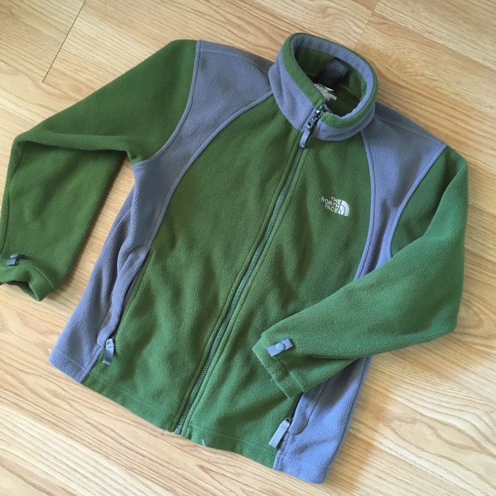 Green and Grey Boys North Face Jacket