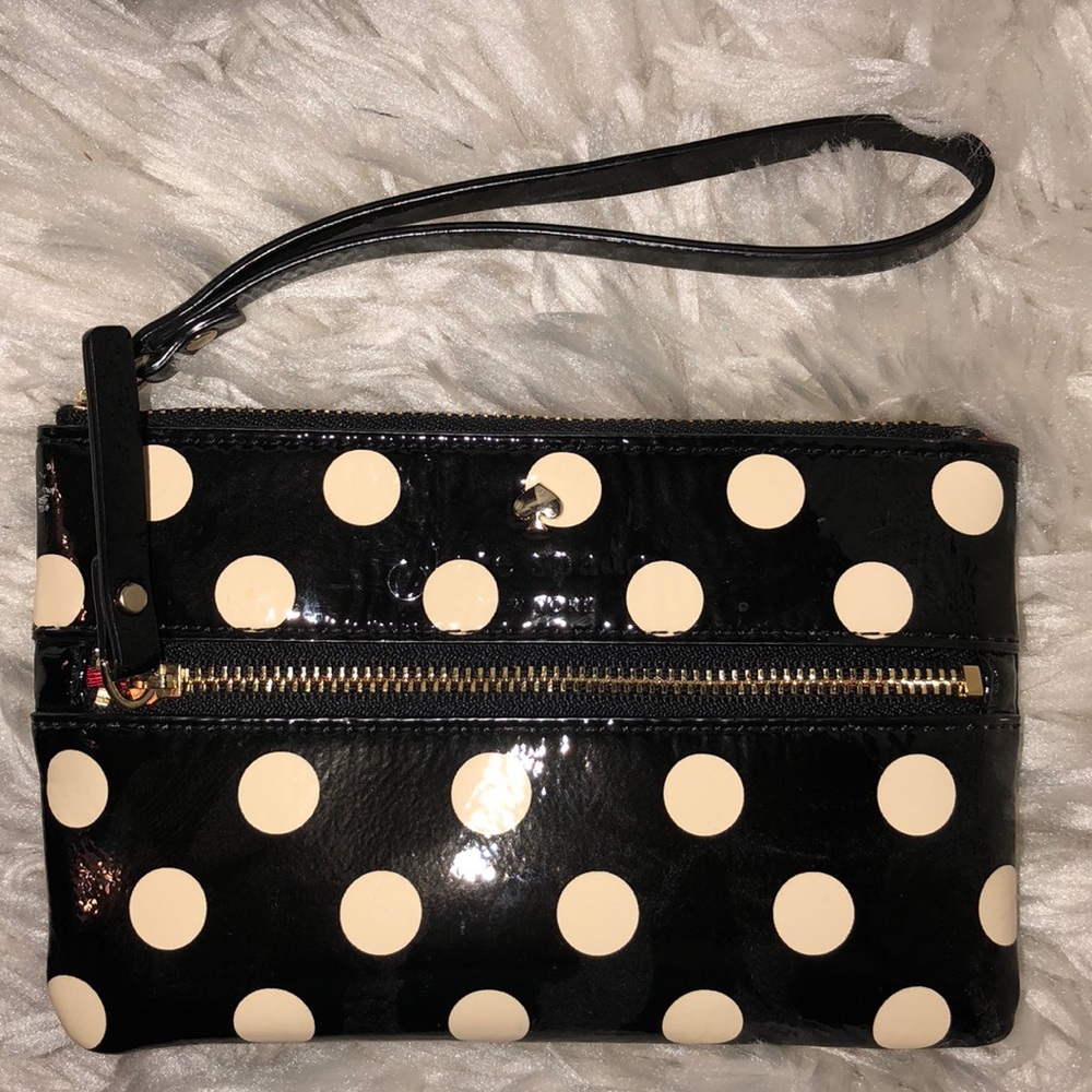 Kate spade polka dot wristlet
