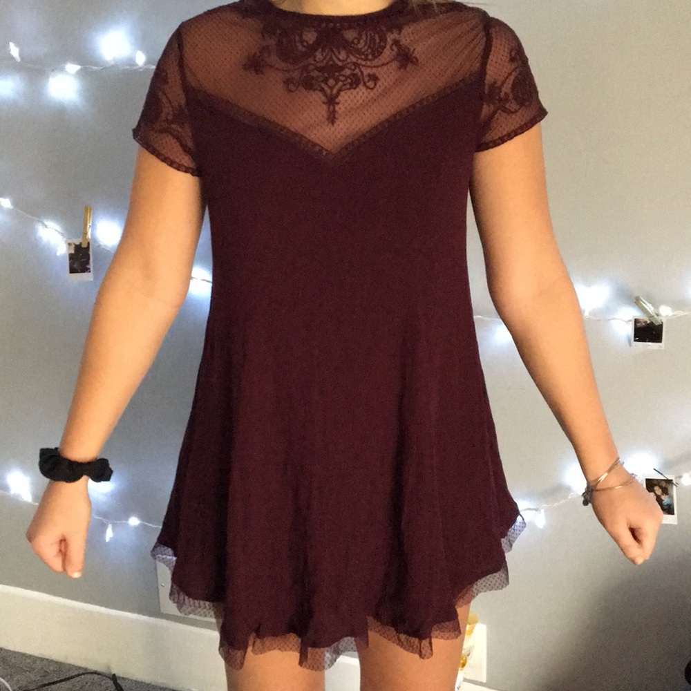 Maroon Colored Vintage Dress