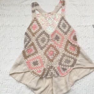 Free People sequined crochet tank