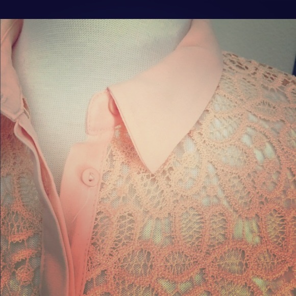 Small Zara basic pink lace crop top - Picture 4 of 6