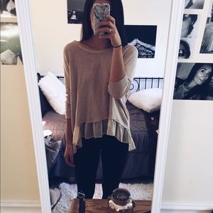 slouchy tan sweater