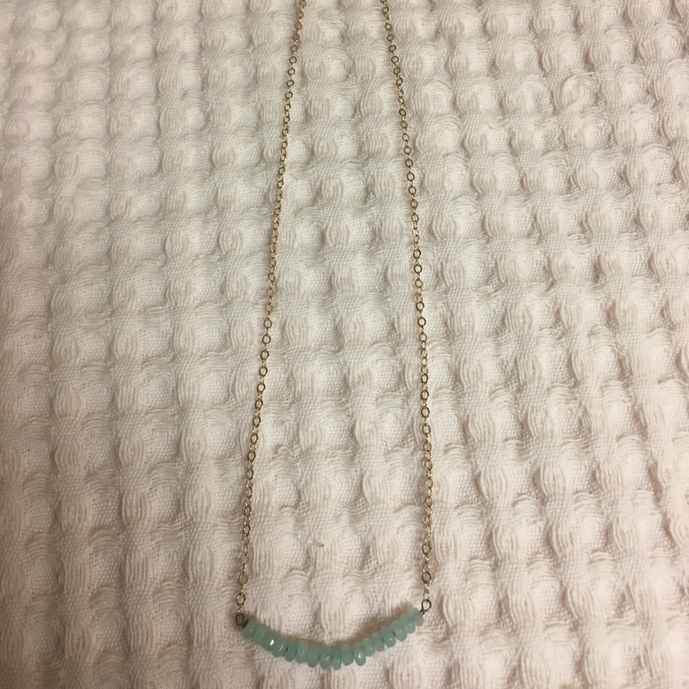 GOLD & AQUA NECKLACE