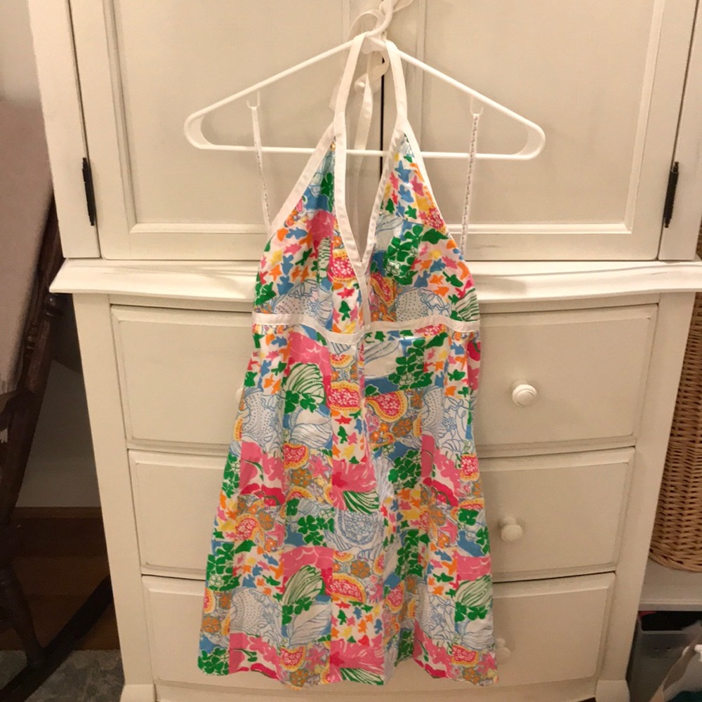 Lilly Pulitzer multi-pattern halter dress