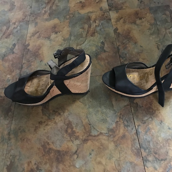 Sam Edelman Women's Black Wedges Size 9 - Picture 2 of 4