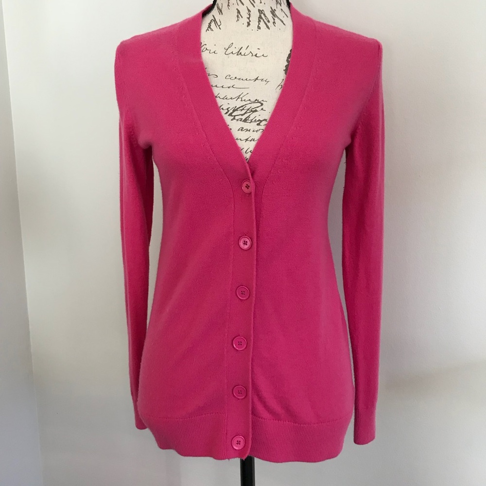 Gap hot pink cardigan sweater