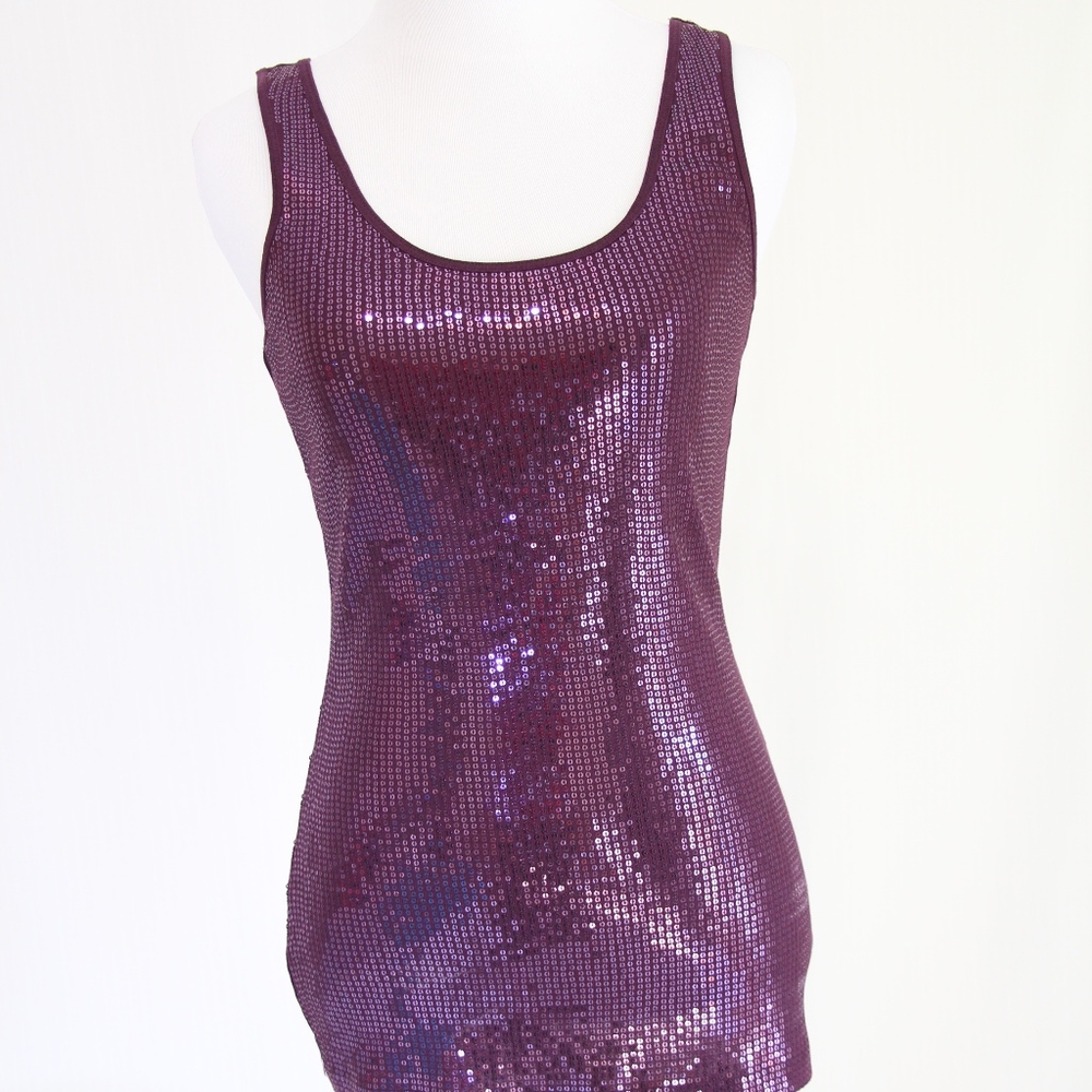 NWT Purple Sequin Tank Top