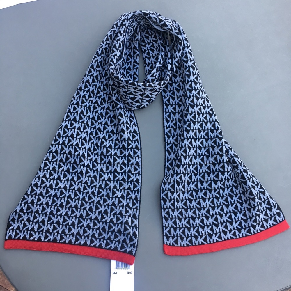 Authentic Michael Kors Red Lined scarf NWT