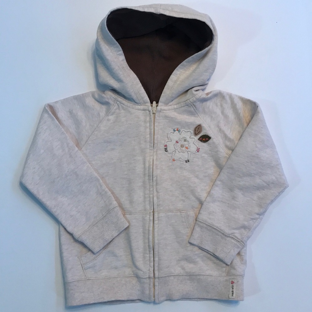 Carters size4 pretty off white hooded sweatshirt