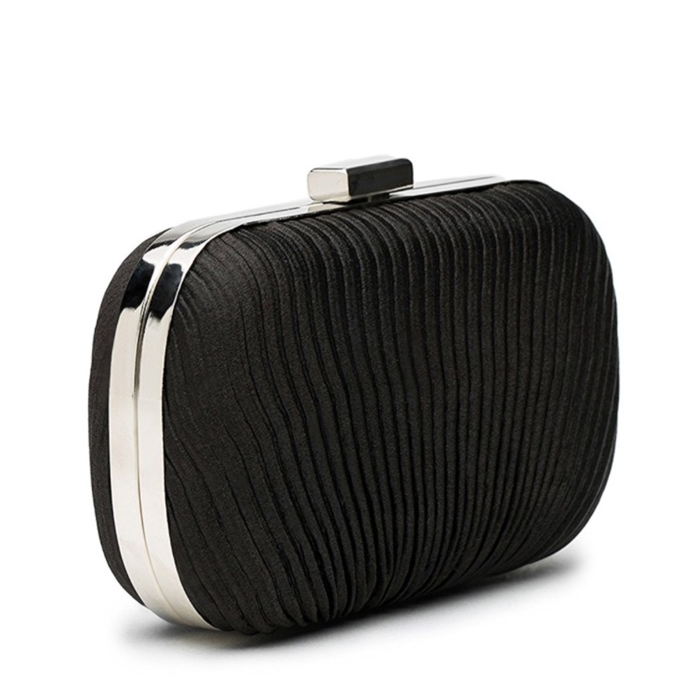 Women’s satin evening clutch with chain strap