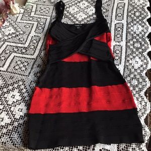 Black and Red Bebe dress.