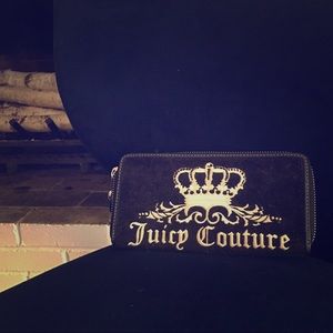 Juicy Couture black velour timeless wallet