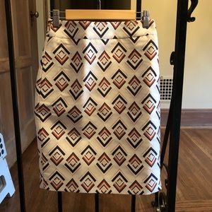 Ann Taylor geometric print pencil skirt