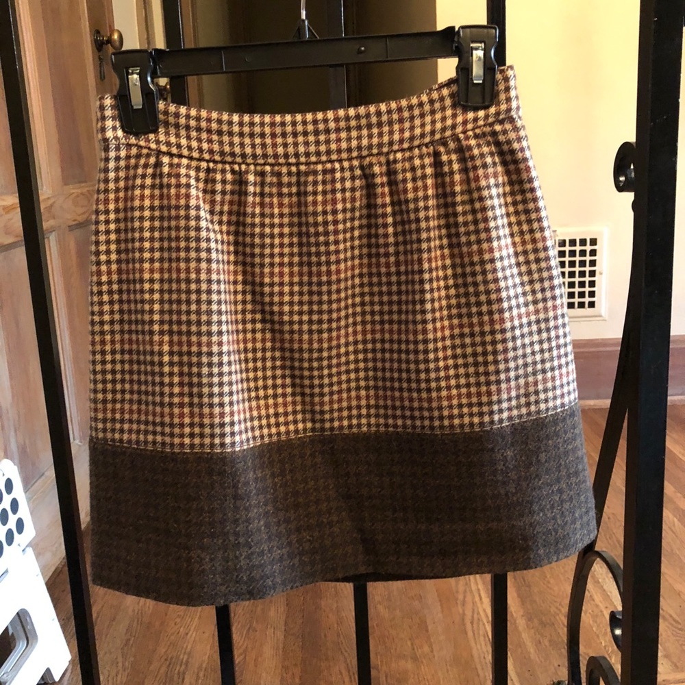 JCrew wool houndstooth skirt