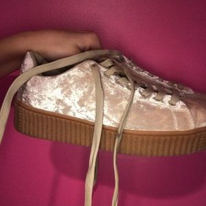 CRUSHED VELVET PLATFORM SHOES