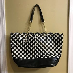 Like new Betsey Johnson polka dot tote bag