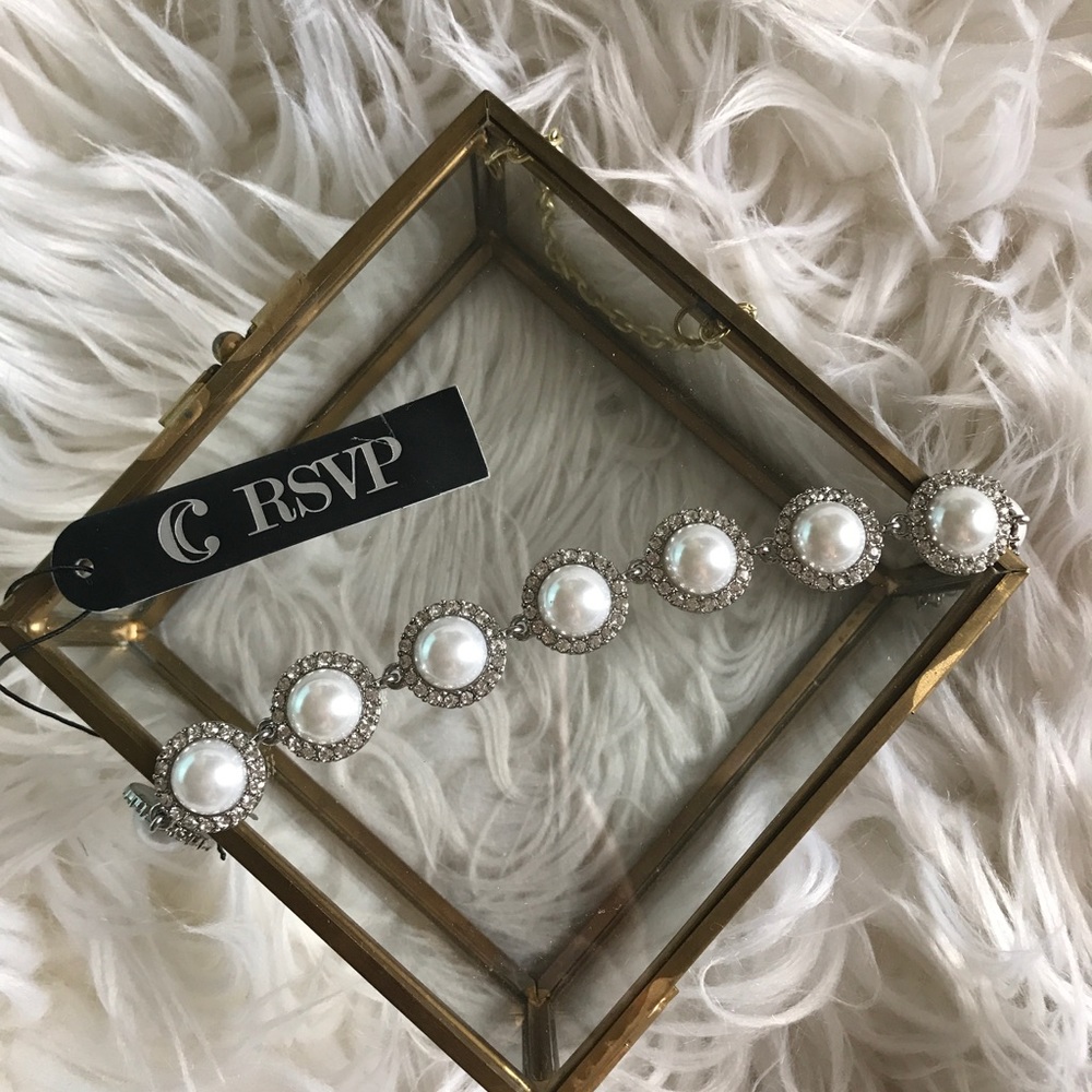 Special Occasion Bracelet Pearls and Diamonds NWT