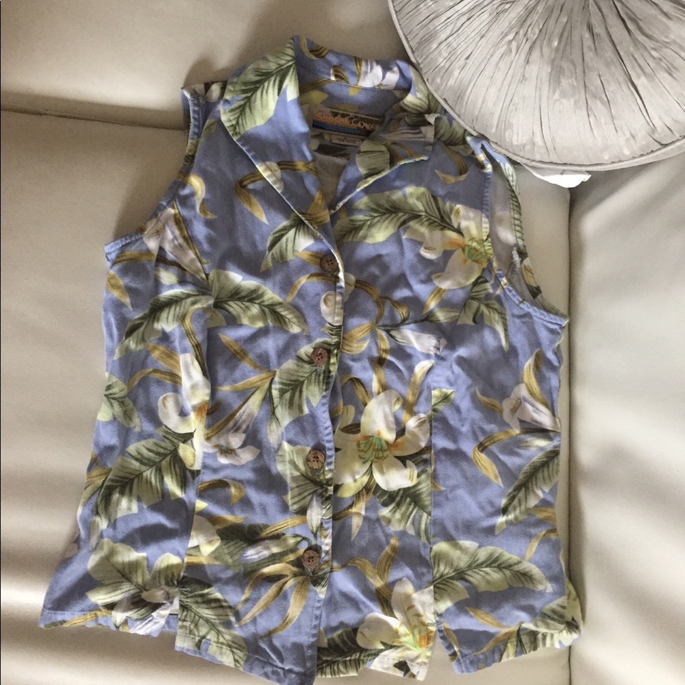 Sunset cove no sleeve tee.