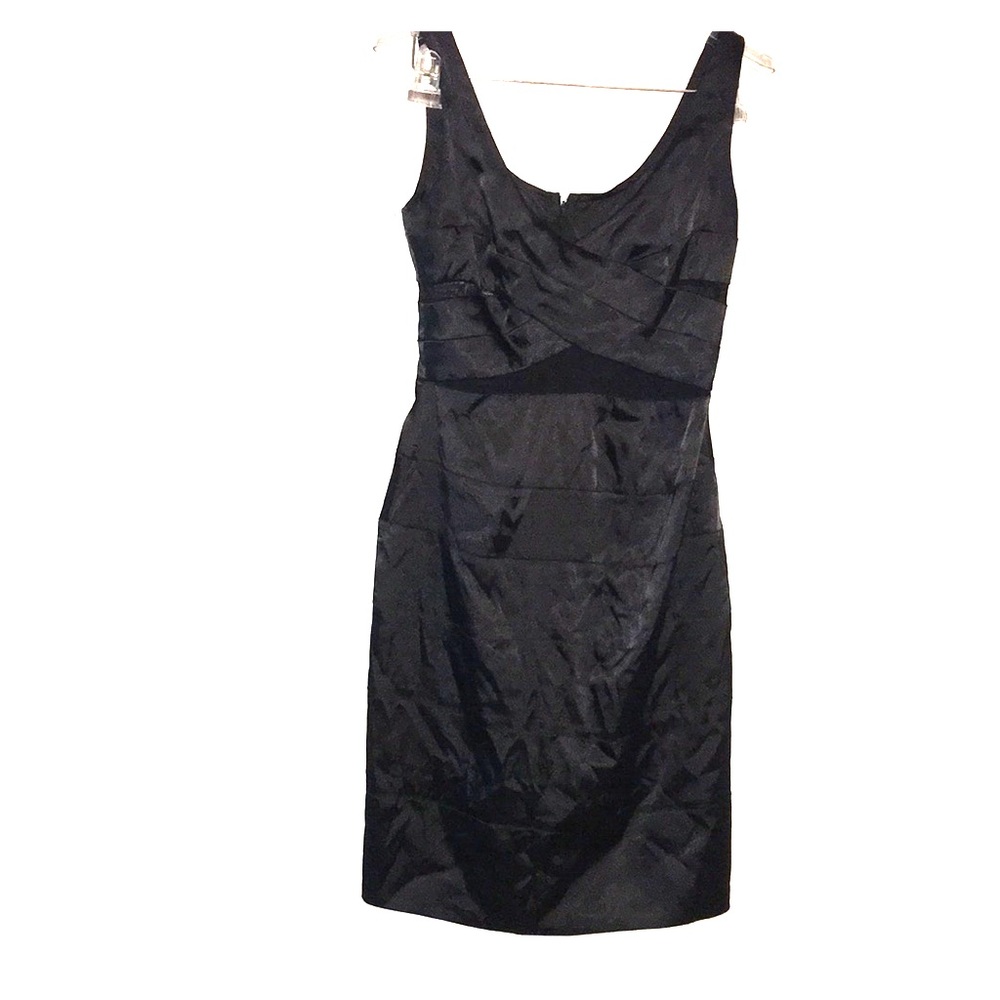 Satin peekaboo mesh side panel dress