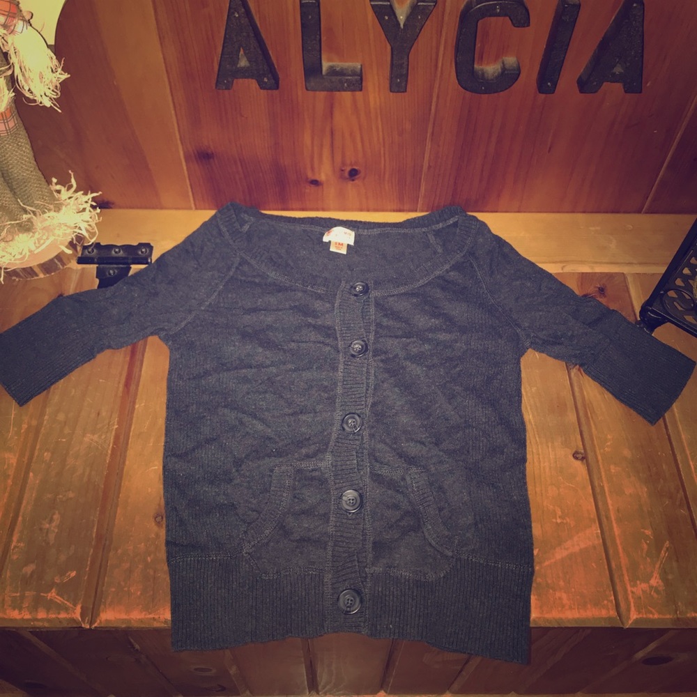 Grey button up sweater