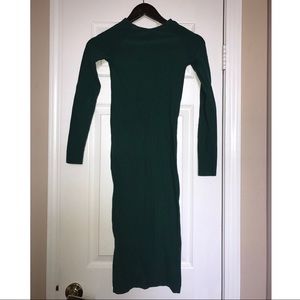 BEBE Hunter Green Midi Seamless Dress