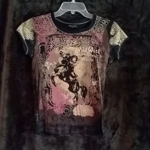 Skinny minnie medium western tee