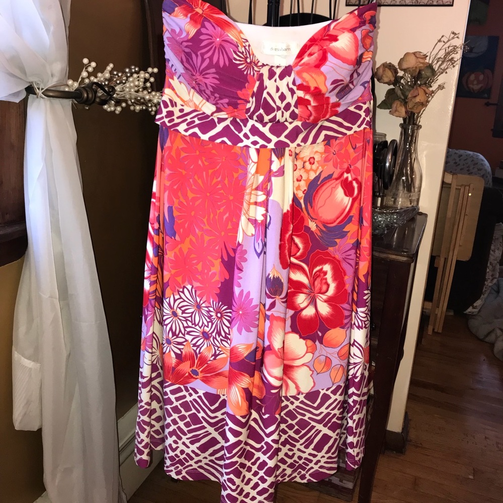 Strapless floral dress